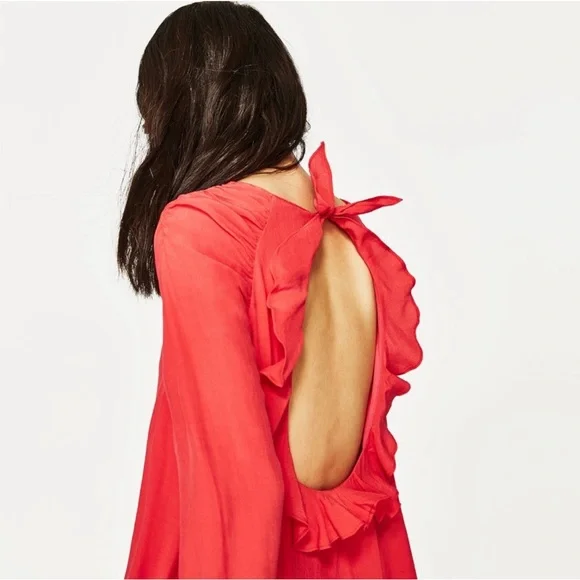 Zara Trafulac Collection Ruffle Open Back Dress - Picture 3 of 6
